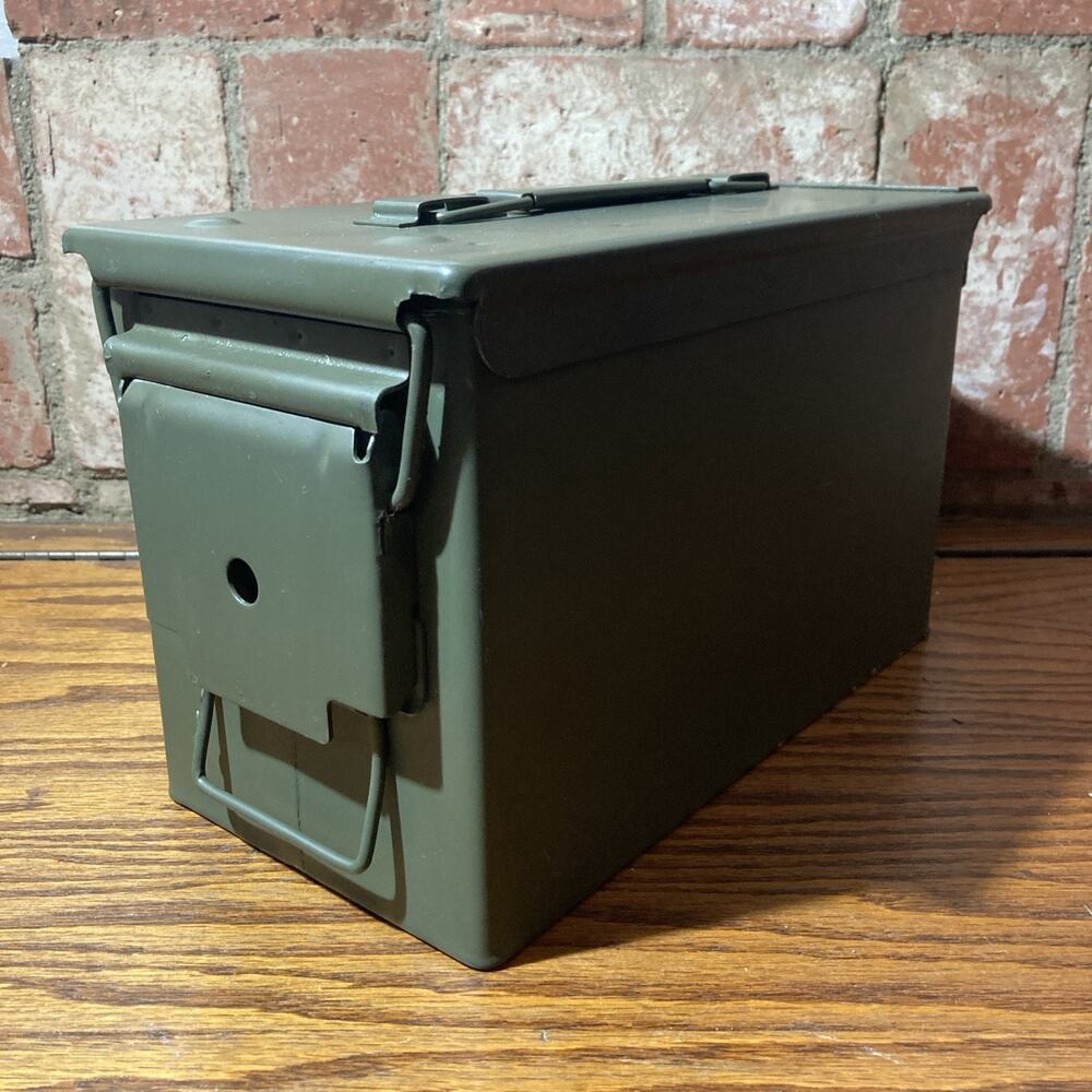 Ammo Tin Steel Box Container M2A1 Heavy Duty Green